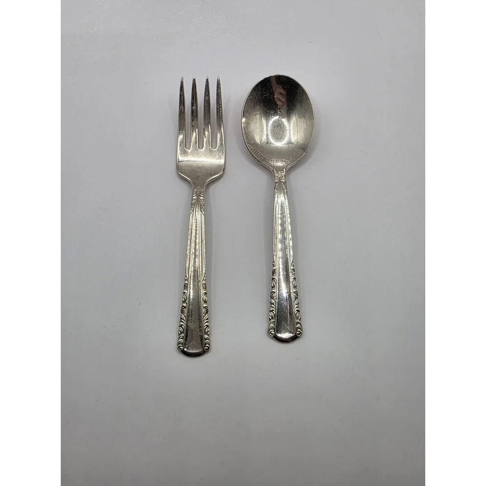 Holmes & Edwards Baby Fork and Spoon Vintage Marked IS